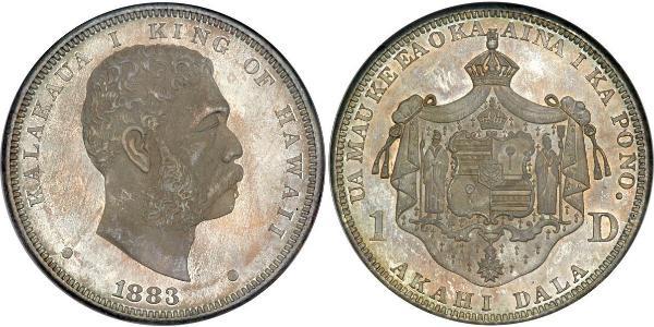 1 Dollar USA (1776 - ) Silver Kalākaua