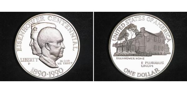 1 Dollar USA (1776 - ) Silver Dwight David Eisenhower (1890-1969)