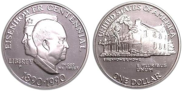 1 Dollar USA (1776 - ) Silver Dwight David Eisenhower (1890-1969)