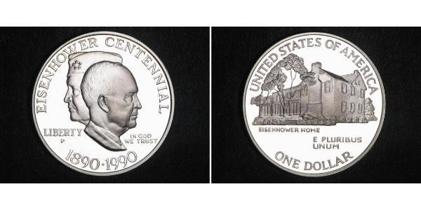 1 Dollar USA (1776 - ) Silver Dwight David Eisenhower (1890-1969)