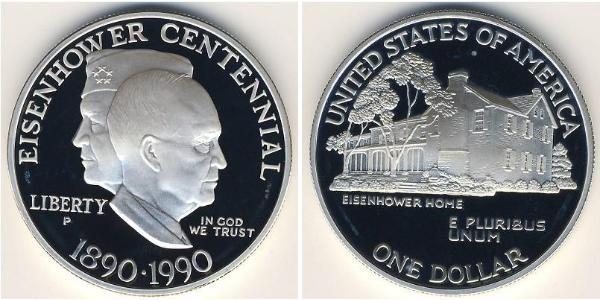 1 Dollar USA (1776 - ) Silver Dwight David Eisenhower (1890-1969)