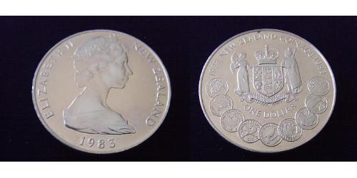 1 Dollar 新西兰  伊丽莎白二世 (1926-2022)