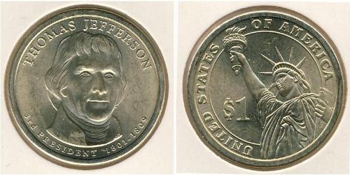 1 Dollar 美利堅合眾國 (1776 - )  Thomas Jefferson (1743-1826)