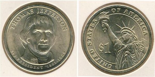 1 Dollar 美利堅合眾國 (1776 - )  Thomas Jefferson (1743-1826)