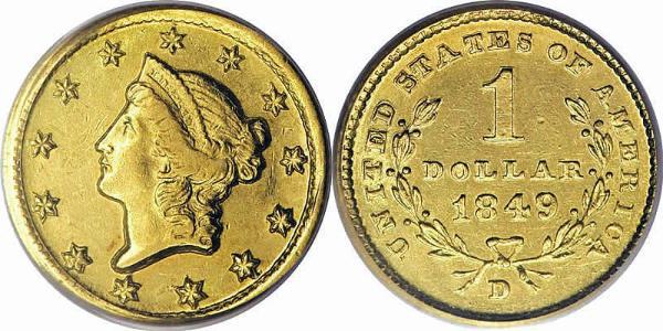 1 Dollar 美利堅合眾國 (1776 - ) 金 