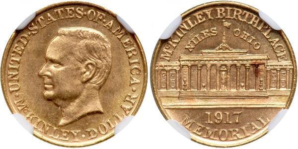 1 Dollar 美利堅合眾國 (1776 - ) 金 William McKinley, Jr. (1843 - 1901)