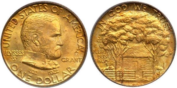 1 Dollar 美利堅合眾國 (1776 - ) 金 Ulysses S. Grant (1822-1885)