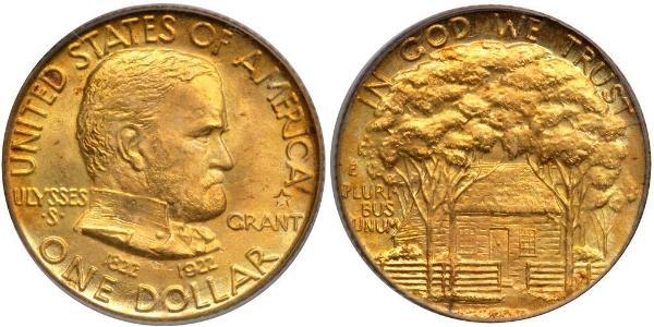 1 Dollar 美利堅合眾國 (1776 - ) 金 Ulysses S. Grant (1822-1885)