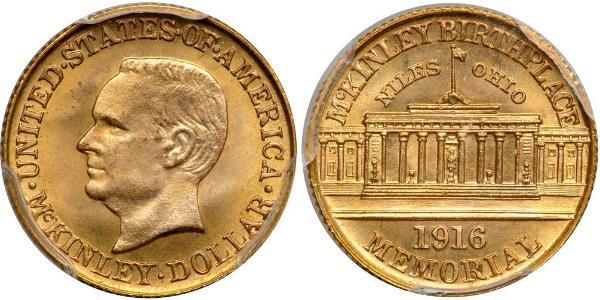 1 Dollar 美利堅合眾國 (1776 - ) 金 William McKinley, Jr. (1843 - 1901)