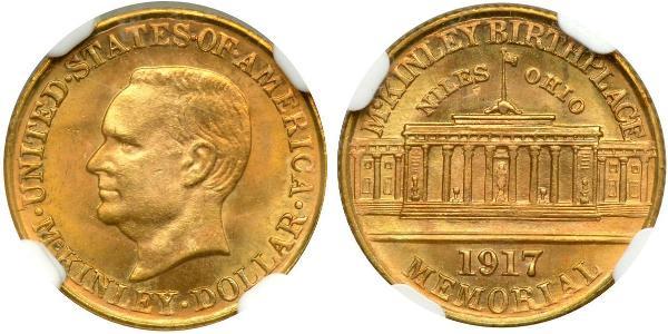 1 Dollar 美利堅合眾國 (1776 - ) 金 William McKinley, Jr. (1843 - 1901)