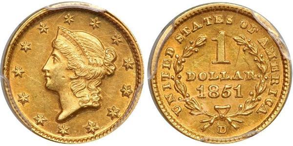 1 Dollar 美利堅合眾國 (1776 - ) 金 