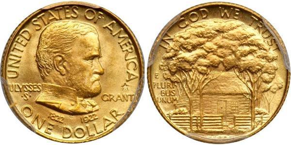 1 Dollar 美利堅合眾國 (1776 - ) 金 Ulysses S. Grant (1822-1885)