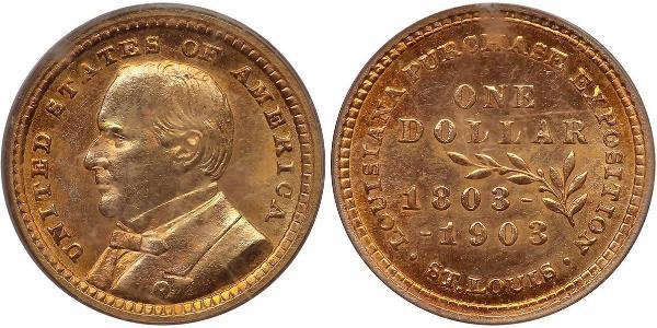1 Dollar 美利堅合眾國 (1776 - ) 金 William McKinley, Jr. (1843 - 1901)