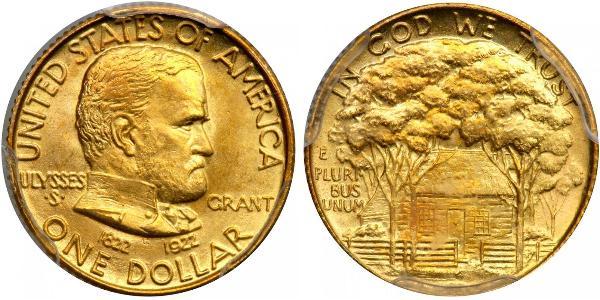 1 Dollar 美利堅合眾國 (1776 - ) 金 Ulysses S. Grant (1822-1885)