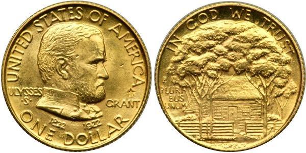 1 Dollar 美利堅合眾國 (1776 - ) 金 Ulysses S. Grant (1822-1885)