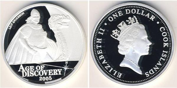 1 Dollar Cook Islands 銀 伊丽莎白二世 (1926-2022)