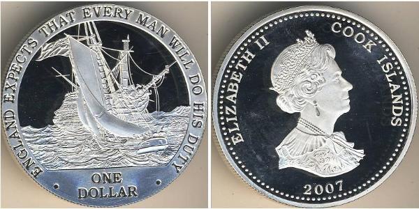 1 Dollar Cook Islands 銀 