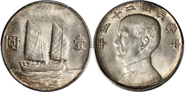 1 Dollar 中华人民共和国 銀 