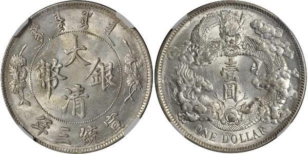 1 Dollar 中华人民共和国 銀 