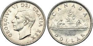 1 Dollar 加拿大 銀 乔治六世 (1895-1952)