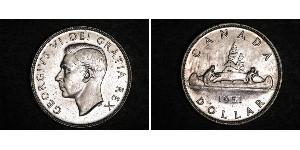 1 Dollar 加拿大 銀 乔治六世 (1895-1952)