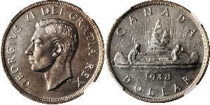 1 Dollar 加拿大 銀 乔治六世 (1895-1952)