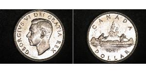 1 Dollar 加拿大 銀 乔治六世 (1895-1952)