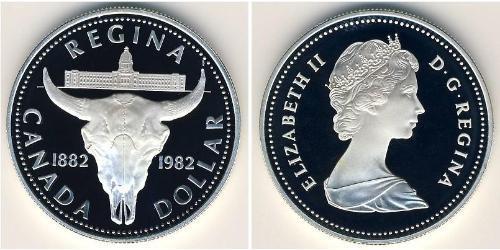 1 Dollar 加拿大 銀 伊丽莎白二世 (1926-2022)