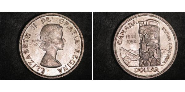 1 Dollar 加拿大 銀 伊丽莎白二世 (1926-2022)