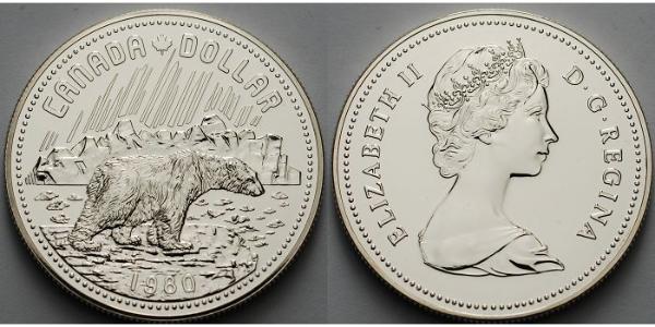 1 Dollar 加拿大 銀 伊丽莎白二世 (1926-2022)