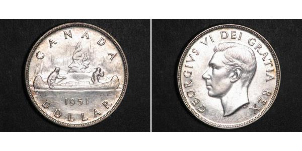 1 Dollar 加拿大 銀 乔治六世 (1895-1952)