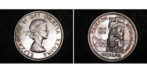 1 Dollar 加拿大 銀 伊丽莎白二世 (1926-2022)