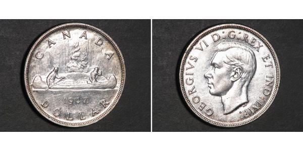 1 Dollar 加拿大 銀 乔治六世 (1895-1952)