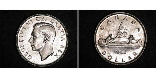 1 Dollar 加拿大 銀 乔治六世 (1895-1952)