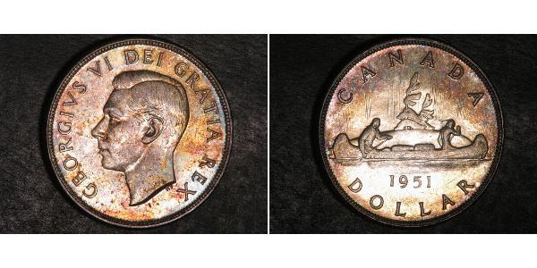 1 Dollar 加拿大 銀 乔治六世 (1895-1952)