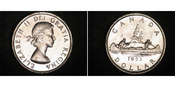 1 Dollar 加拿大 銀 伊丽莎白二世 (1926-2022)