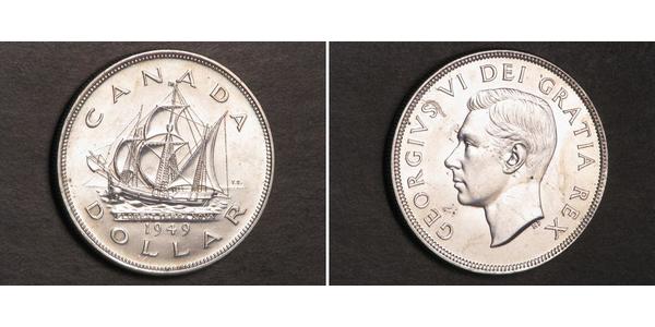 1 Dollar 加拿大 銀 乔治六世 (1895-1952)