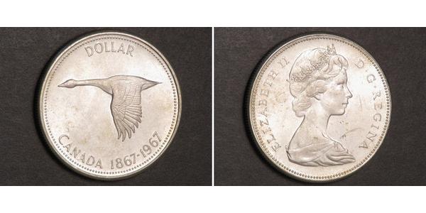 1 Dollar 加拿大 銀 伊丽莎白二世 (1926-2022)