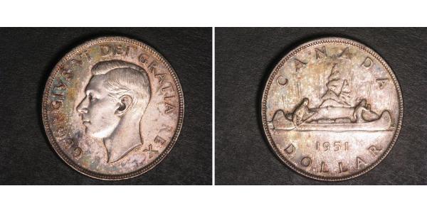 1 Dollar 加拿大 銀 乔治六世 (1895-1952)