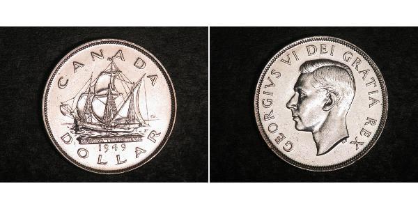 1 Dollar 加拿大 銀 乔治六世 (1895-1952)