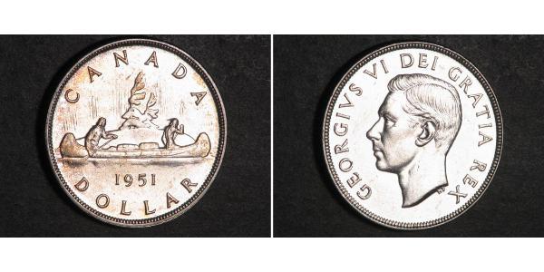 1 Dollar 加拿大 銀 乔治六世 (1895-1952)