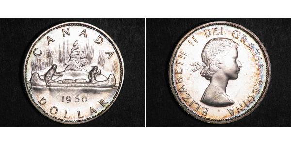 1 Dollar 加拿大 銀 伊丽莎白二世 (1926-2022)