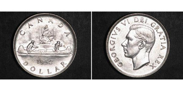 1 Dollar 加拿大 銀 乔治六世 (1895-1952)