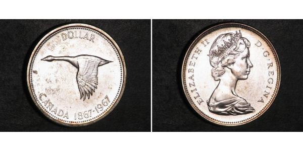 1 Dollar 加拿大 銀 伊丽莎白二世 (1926-2022)
