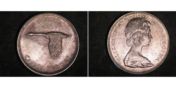 1 Dollar 加拿大 銀 伊丽莎白二世 (1926-2022)