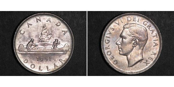 1 Dollar 加拿大 銀 乔治六世 (1895-1952)