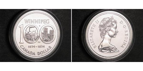 1 Dollar 加拿大 銀 伊丽莎白二世 (1926-2022)