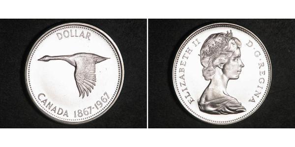 1 Dollar 加拿大 銀 伊丽莎白二世 (1926-2022)