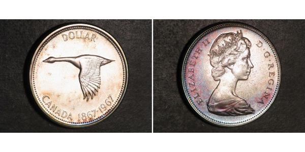 1 Dollar 加拿大 銀 伊丽莎白二世 (1926-2022)
