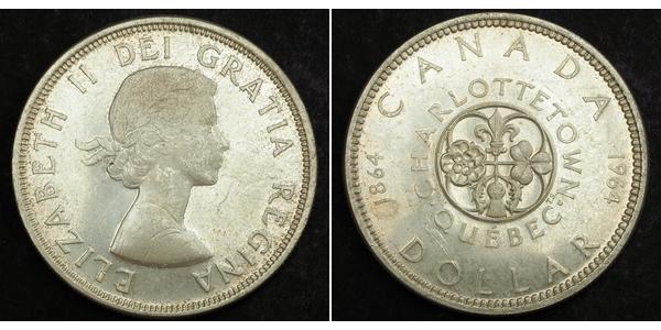 1 Dollar 加拿大 銀 伊丽莎白二世 (1926-2022)